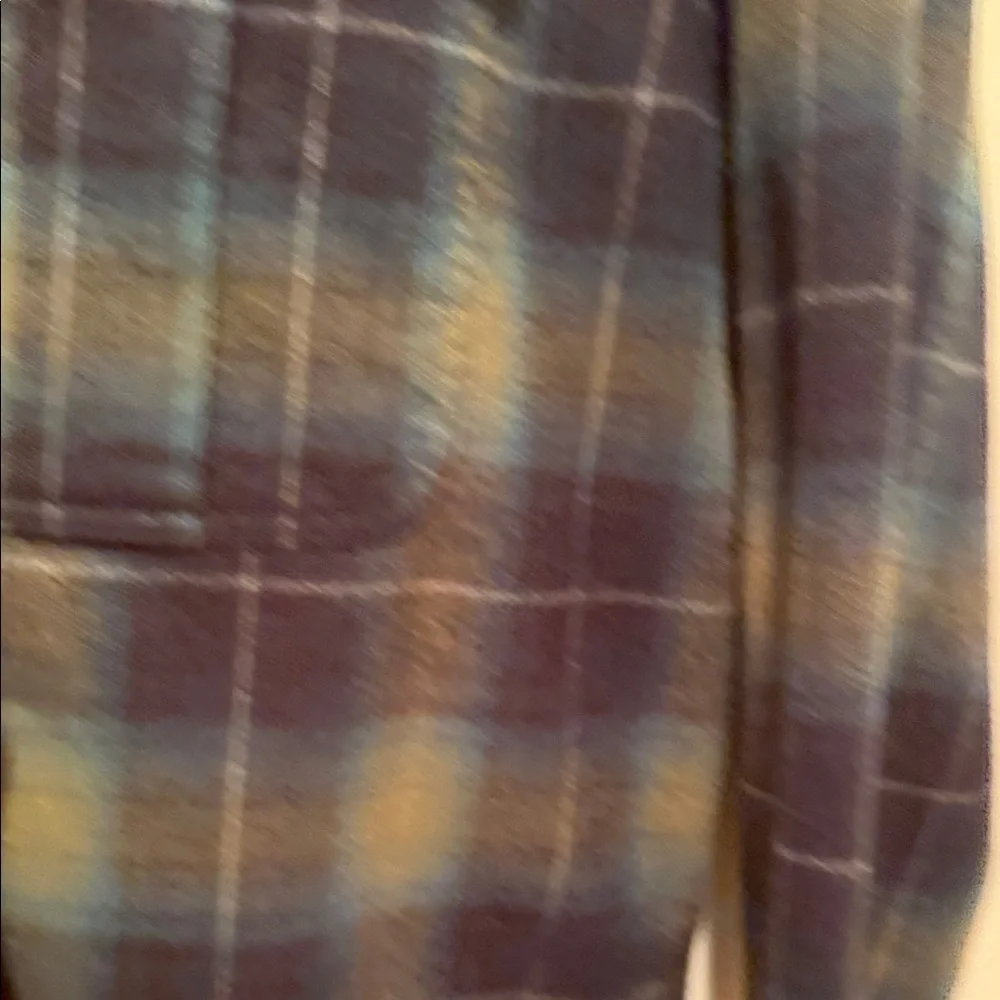 Banana Republic Plaid Flannel Shirt M Relaxed Fit Blue Green Cotton